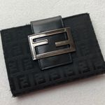 Fendi Zucca Monogram Wallet Black Canvas & Leather Silver HARDWARE Photo 0