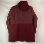 Apt. 9  Quilted Hooded Wool Jacket Women's Burgundy Wine Snap Button, Pockets - L Photo 1