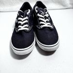 Vans Off The Walls Low Profile Blue Navy Canvas Lace Up Shoes Women's 6 EUC Photo 1