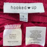 Hooked Up Maroon Ribbed Long Sleeve Peplum Top Large Red Photo 4