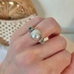 Silver Pearl Ring Vintage “Twyla” Elegant Classic Style Minimal Pearlcore Photo 8