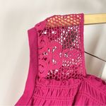 Allison Brittney  XL Hot Pink Boho Flowy Crochet Cottagecore Tank Top Boxy Photo 2