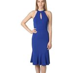Bebe NWT Navy Crepe Scuba Keyhole Sleeveless Dress Photo 10