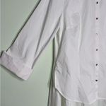 New York & Company White Asymmetrical Long Sleeve Shirt Dress Size Large NWT Photo 7