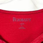 Roamans Plus Size 18W 20W Top Large Solid Red Cutout Neckline 3/4 Sleeve 174 Photo 2