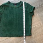 Forever 21 Green Ribbed Short Sleeve Shirt Size Small Photo 3