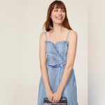 Thakoon Blue White Stripe Tie Waist Midi Dress Women's Size 6 Photo 2