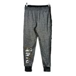 PINK - Victoria's Secret ‎ Pants Women Small Gray Silver Black Sequin Glitter Jogger Photo 1