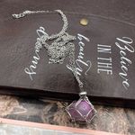 Handmade Pink Agate Caged Pendant Necklace Stainless Steel 24” Boho Crystal Jewelry Photo 6