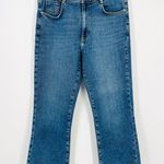ZARA High Rise Raw Hem Bootcut Medium Wash Denim Jeans Size 10 Photo 1