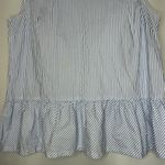 J.Crew  Woman's Size Medium‎ Peplum Top Blue White Stripe Bow Detail Cotton Photo 3