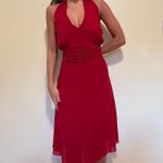 Vintage red midi halter dress Size M Photo 4