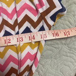 Boden Chevron Print Faux Wrap Shirt Women’s Size 4 Short Sleeve Top Blouse Small Gold Photo 4