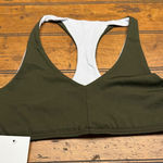 Leggings Park Sports Bra Olive Green Racerback Perforated Back Women's Size L Photo 0
