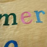 Talbots  Summer Time Crewneck T-Shirt Tee Embroidered Tie Cuff Sleeve PM Medium Photo 4