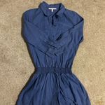 Victoria's Secret Victoria Secret Long Sleeve Blue Button Down Romper Photo 1