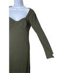 Aerie  Green Ribbed Long Sleeve Midi Dress Size Small Photo 4