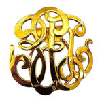 Monogram Style Gold Tone Classic scarf clip Photo 0