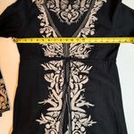 Lucky Brand  Black Embroidered Boho Folk Cotton Tunic Tie Waist Medium Photo 9