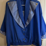 Adolfo Women's Blue Varsity Jacket. Made in USA Size L Photo 0