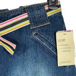 st. john's bay St. John’s Bay SZ 14 Mini Denim Skort Pockets Belted Dark Vintage Wash Zip-Fly Photo 1