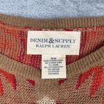 Denim & Supply Ralph Lauren Sweater Orange Aztec Knit Pullover 3/4 Sleeve Size M Red Size M Photo 5