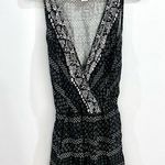 Black and white boho romper with pockets size small Photo 2