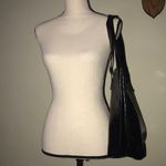 crocodile scale like print shoulder tote purse black medium large size Photo 3