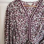 Max Studio White Red Floral Print Bohemian Dress Photo 2