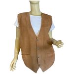 Falls Creek VINTAGE  SUEDE AND SATIN SNAP BUTTON VEST (L) Photo 1