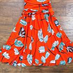 Diane Von Furstenberg DVF • Flutter Sleeve Cinched Waist Dress mesh midi Asher Vermillion floral print Photo 7