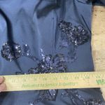 Rickie Freeman Teri Jon Navy Floral Sequin Off The Shoulder Dress Size 8 Blue Photo 4