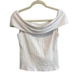Madewell NWT  Ribbed Off-the-Shoulder Top In White Size Small Photo 1
