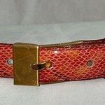 DKNY Italian calf animal print Reptile print luxury 1” Skinny belt Medium 36.25” Photo 0