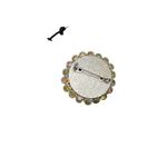 Vintage Clear AB Aurora Borealis Crystal Beaded Cluster Statement Brooch Pin White Photo 2