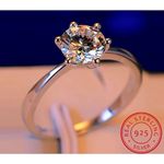 Boutique NEW 1ct Solitaireā Platinum Silver Simulated Diamond Engagement Ring, Size 6 Photo 2