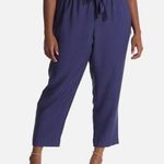 1. State  Women’s flat front drawstring ankle pants in Navy Sky size 2X Photo 0