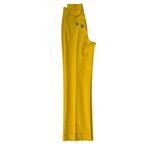 1970s Vtg Bright Yellow Poly Pants Wide Leg Bumble Bee Patches 24x32.5 XS Size 24 Photo 2