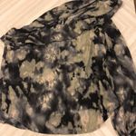 Olivaceous Ruffles One Shoulder Grey Blouse Photo 0