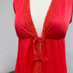 American Vintage Vintage red lace tie front maxi cardigan cape Photo 2