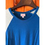 LuLaRoe ‎ Teal Blue Baseball Three Quarter Sleeve Top Shirt Large L Photo 2