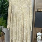 Time And Tru  • animal print tiered long sleeve button down boho midi dress Photo 0