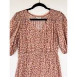Sundance Women Dress Pink Pastoral Maxi Floral V Neck Puff Sleeve A Line Boho XS Photo 7