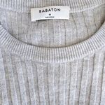Aritzia Babaton Wool Linen Blend Ribknit Light Gray Cropped Nathaniel Sw… Photo 4