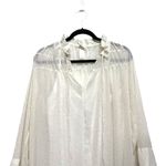 H&M  Sheer Lined Tiered Prairie Boho Cottage Core White Shimmer Dress Size Small Photo 1