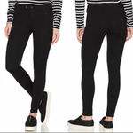 Vince  Black Ponte Knit Slim Pants Size 8 Double Snap Waist Zip Pockets Photo 2