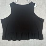 Torrid  Texture Knit High Neck‎ Ruffle Crop Top Sleeveless Womens Size 3 3X Black Photo 4