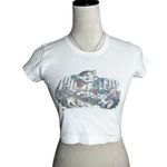 Brandy Melville Y2K Cat Graphic Baby Tee | Cropped Top Small | Ashlyn Kitten Top Photo 3