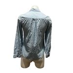 Madewell Women's XS Baby Blue Polka-Dot Button-Up Cotton Shirt Long Sleeve Photo 3