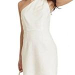 A New Day  White Linen One Shoulder Dress Photo 0